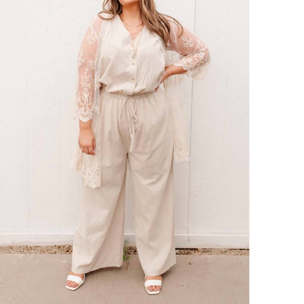 NEW ANDREE BY UNIT boardwalk jumpsuit in cream - Picture 5 of 10